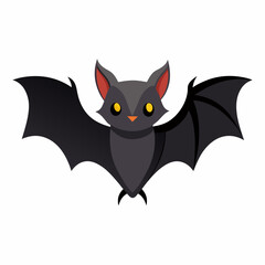 Bat vector silhouette illustration with white background