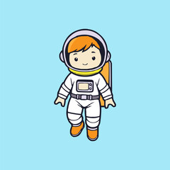 astronaut vector logo design illustration. astronaut mascot logo. Astronaut Boy