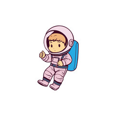astronaut vector logo design illustration. astronaut mascot logo. Astronaut Boy