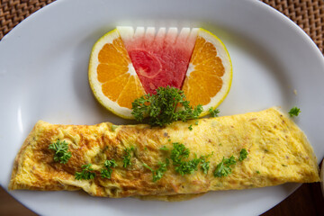 Omelette with a side Fruits