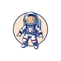 astronaut vector logo design illustration. astronaut mascot logo. Astronaut Boy