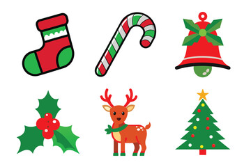 christmas icons set