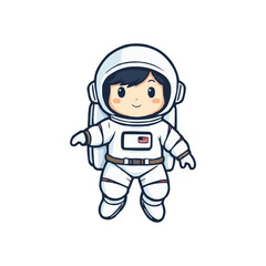 astronaut vector logo design illustration. astronaut mascot logo. Astronaut Boy