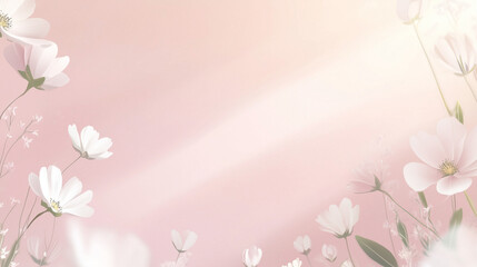 a pink background with white flowers