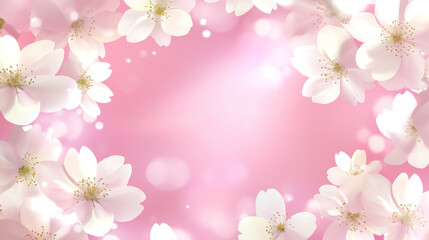 a pink background with white flowers