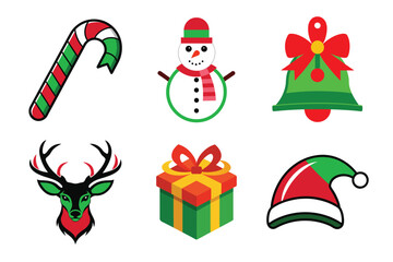 set of christmas icons