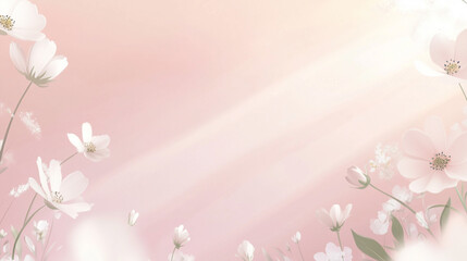 a pink background with white flowers