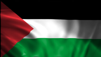 Flat Illustration of the Palestine flag. Palestine national flag design. Palestine wave flag.
