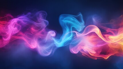 Fototapeta premium A stunning cloud of colorful chemicals forms a captivating display of swirling hues, creating a mesmerizing contrast against a deep, dark backdrop