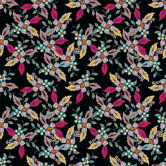 Floral abstract seamless patterns. Vector design for different surfases.