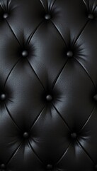 Naklejka premium fauteuil canapé cuir noir gros-plan