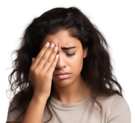 PNG Hispanic woman frustration tired adult.