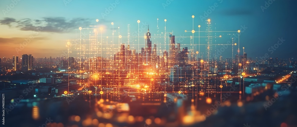 Poster visualizing the synergy of economic growth through globalization and of interconnected markets and c