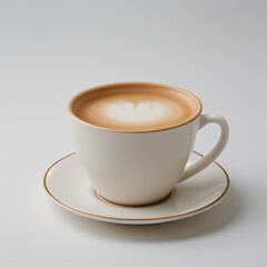 Obraz premium Latte Art in a White Coffee Cup