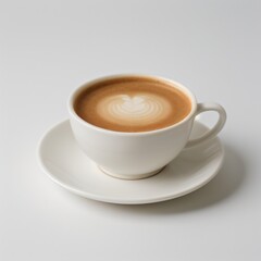 Fototapeta premium Latte Art in a White Coffee Cup