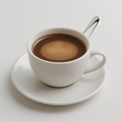 Obraz premium Latte Art in a White Coffee Cup