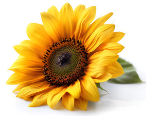 Fototapeta premium Vibrant Sunflower Close-Up on a Clear Background