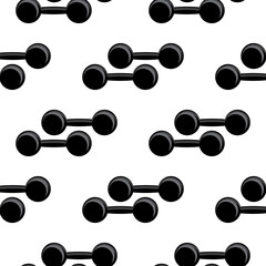 Vector Illustration with silhouettes of weights on a white background. Seamless pattern. Fitness collection.