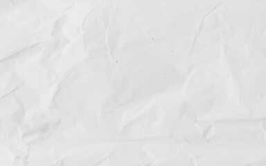 White crumpled craft paper texture as background. Light grey paper texture, Old vintage page or grunge vignette of old newspaper. Pattern rough art creased grunge letter with copy space for text.