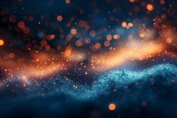 Enchanting Blue Glitter with Bokeh Effect Magical Background