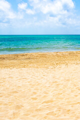 Tropical Caribbean beach clear turquoise water Playa del Carmen Mexico.