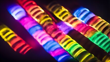 Abstract Rainbow Neon Lights Background