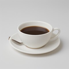 Obraz premium Latte Art in a White Coffee Cup