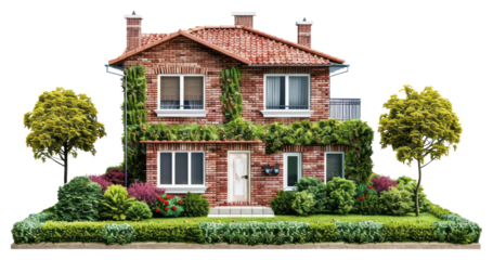 Charming brick house illustration