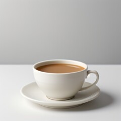 Fototapeta premium Latte Art in a White Coffee Cup