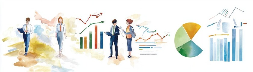 Naklejka premium Business plan presentation with a focus on financial goals and revenue growth