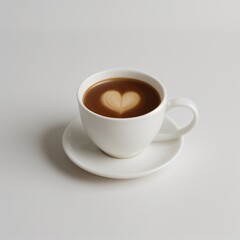 Obraz premium Latte Art in a White Coffee Cup