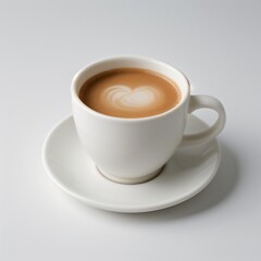 Obraz premium Latte Art in a White Coffee Cup