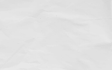 White crumpled craft paper texture as background. Light grey paper texture, Old vintage page or grunge vignette of old newspaper. Pattern rough art creased grunge letter with copy space for text.