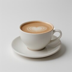 Fototapeta premium Latte Art in a White Coffee Cup