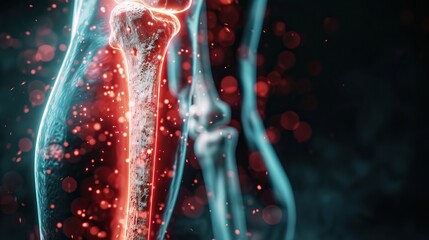 glowing human bone anatomy