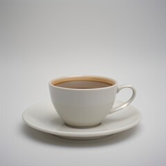 Obraz premium Latte Art in a White Coffee Cup