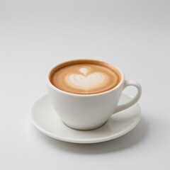 Fototapeta premium Latte Art in a White Coffee Cup