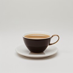 Obraz premium Latte Art in a White Coffee Cup