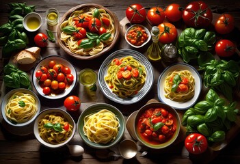 vibrant selection authentic italian dishes featuring fresh rich traditional recipes culinary enthusiasts, ingredients, cuisine, flavors, herbs, pasta