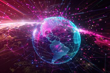 Obraz premium A colorful, glowing, and abstract representation of the Earth,generative ai image