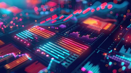 Abstract Data Visualization with Neon Lights