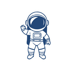 astronaut vector logo design illustration. astronaut mascot logo. Astronaut Boy