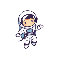 astronaut vector logo design illustration. astronaut mascot logo. Astronaut Boy