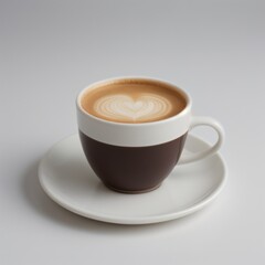 Obraz premium Latte Art in a White Coffee Cup