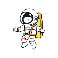 astronaut vector logo design illustration. astronaut mascot logo. Astronaut Boy