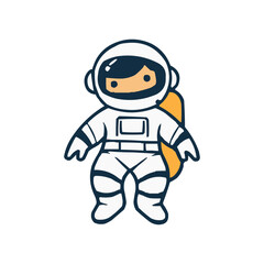 astronaut vector logo design illustration. astronaut mascot logo. Astronaut Boy