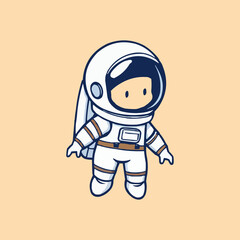 astronaut vector logo design illustration. astronaut mascot logo. Astronaut Boy