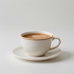 Obraz premium Latte Art in a White Coffee Cup