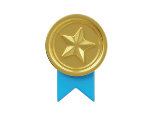Gold medal icon 3d render illustration