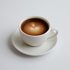 Fototapeta premium Latte Art in a White Coffee Cup